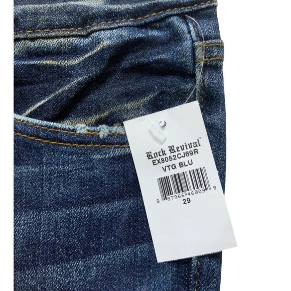 Remix By Rock Revival Jeans Women Size 29 Mid-Rise Straight Dark Wash Denim - Picture 11 of 13